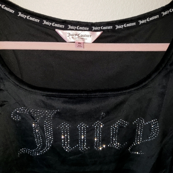 Juicy Couture Velour Set Top and Pants Black Pajama Set Women XL - Picture 8 of 11